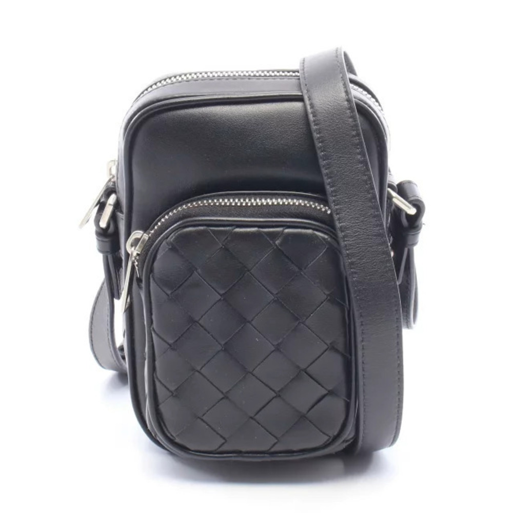 Bottega Veneta Intrecciato Camera Bag Shoulder Leather Black